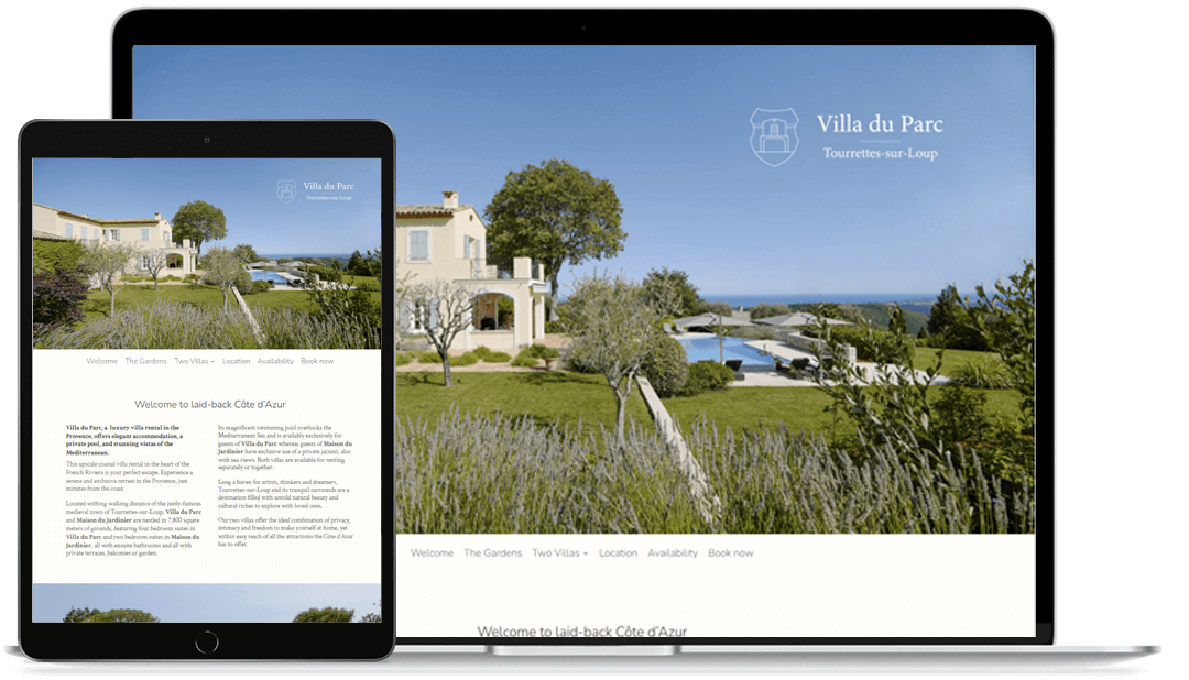 Referenz webseite villa du par laptop Ansicht